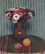Felix Vallotton Still life with Anemones and Orange France oil painting artist
